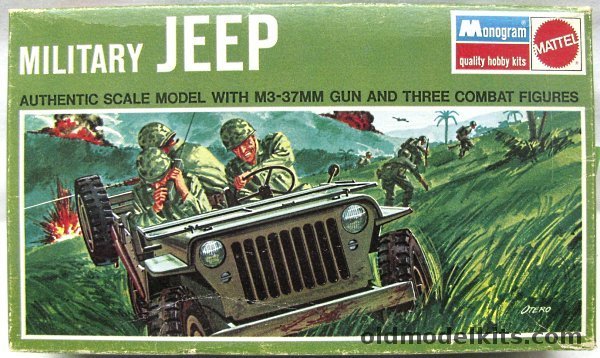 Monogram 1/35 Military Jeep with M3-37MM Gun and 3 Soldiers, 6864 plastic model kit